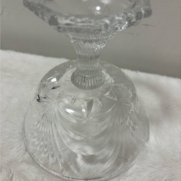 Vintage Aderia crystal clear glass pedestal candy bowl - Picture 5 of 10
